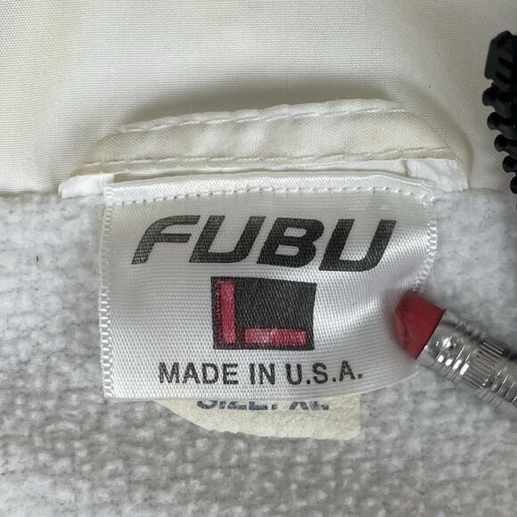 Vintage FUBU Sport Track Suit Set Jacket and Pants Men’s XL White Black Stripe - Picture 5 of 16